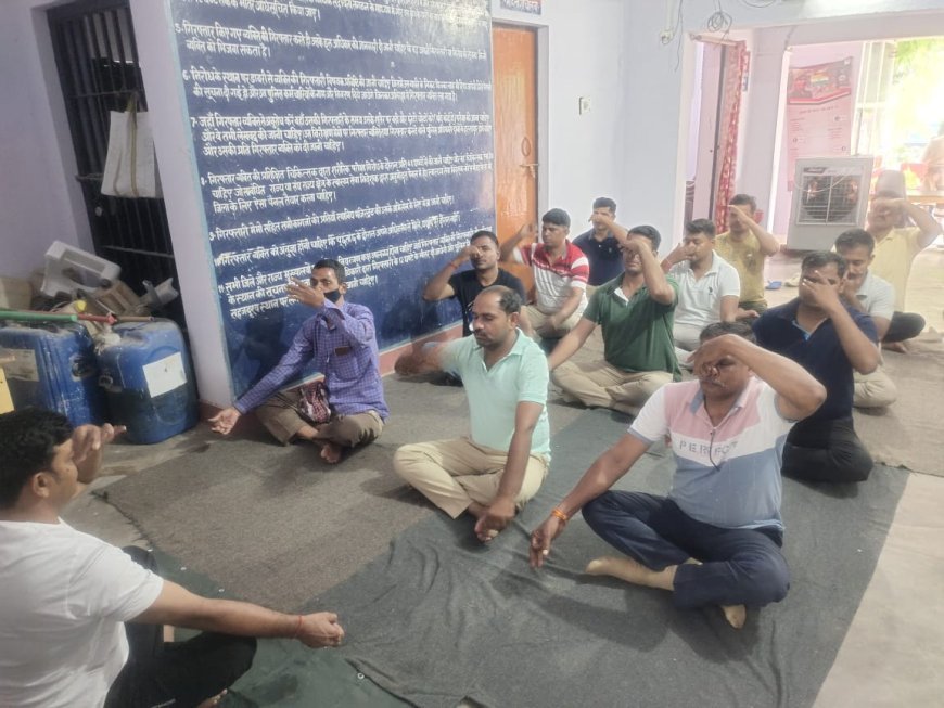 09 अंतर्राष्ट्रीय योग दिवस के अवसर पर थाना कोटरा मे योगाभ्यास कर किया जागरूक