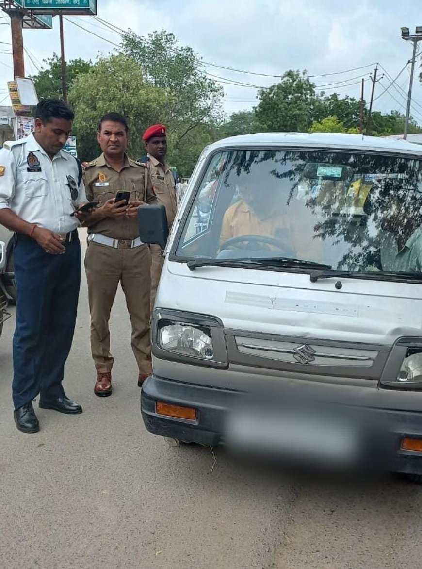 170 वाहनों का चालान कर चालकों को यातायात नियमों का पालन करने के लिए किया जागरूक