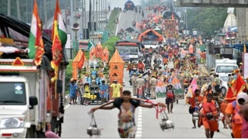 कावंड़ियों का जत्था बस्ती रवाना, लखनऊ-गोरखपुर हाईवे 16 तक बंद