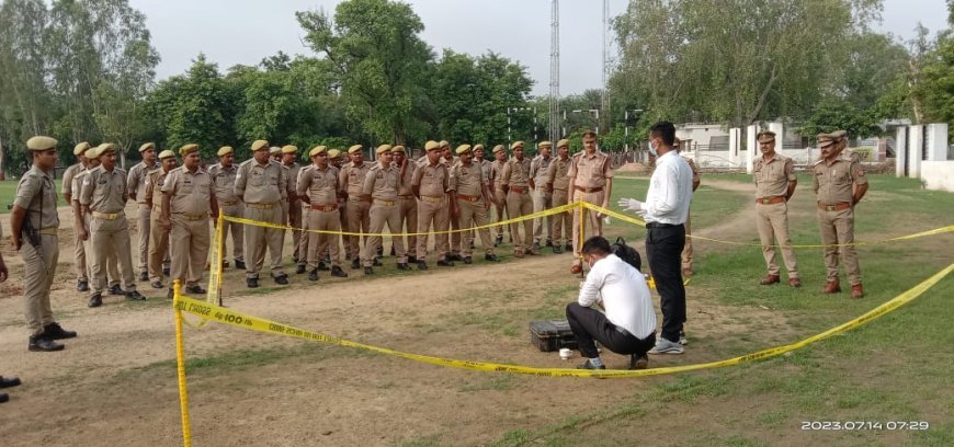 परेड सलामी के उपरांत पुलिस कप्तान ने क्राइम सीन को सुरक्षित करने के संबंध में दिया प्रशिक्षण