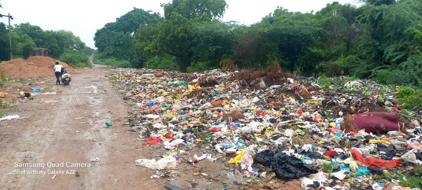 पालिका ने मंदिर के पास करवाया कचरा डंप, भक्तों में नाराजगी