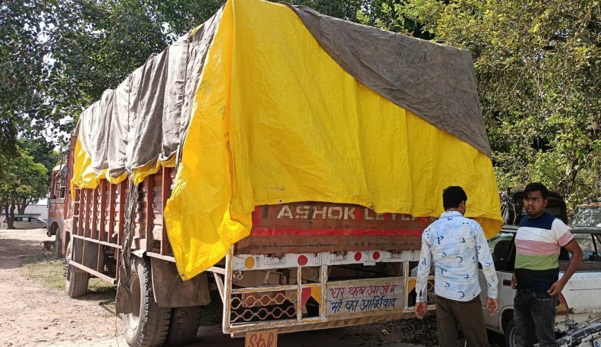 गोदाम से चोरी हुई मटर को पुलिस ने मय आइसर गाड़ी के किया बरामद