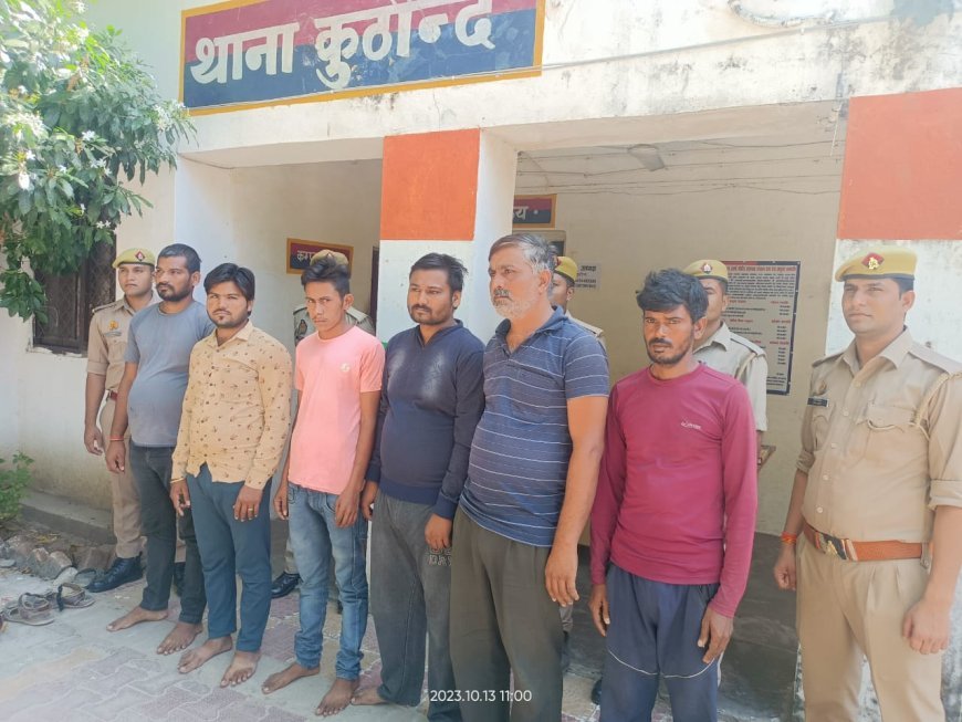 कुठौंद पुलिस ने जुआ खेलते 6 जुआरी पकड़े।