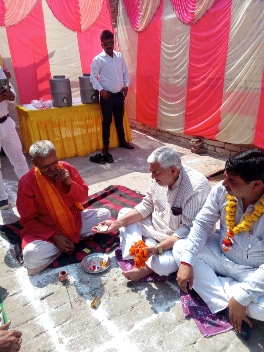 नगर पालिका अध्यक्ष अरविंद यादव की मौजूदगी में विधायक विनोद चतुर्वेदी ने किया भूमि पूजन