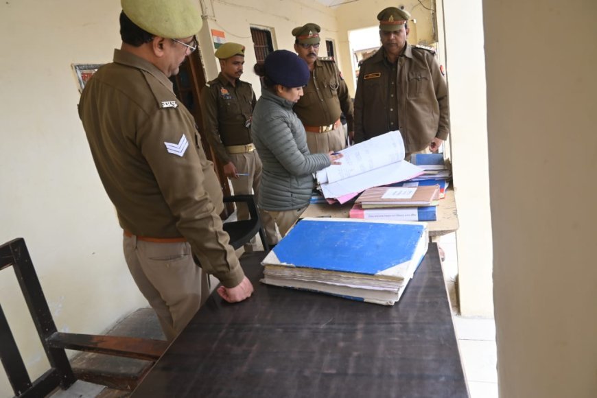 पुलिस अधीक्षक द्वारा किया गया थाना दिबियापुर का वार्षिक निरीक्षण