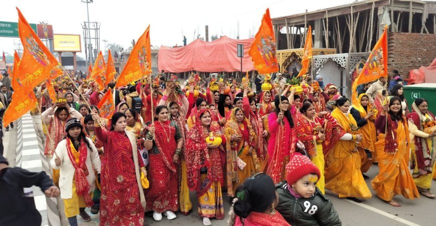 रामनगरी में महिलाओं ने निकाली ’जल कलश यात्रा,सरयू मैया के तट से श्रीराम लला के मंदिर तक पहुंची यात्रा