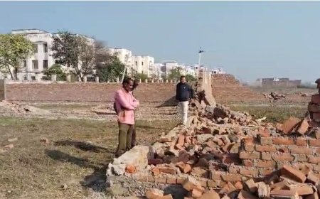 दबंगों का गुंडाराज तीन प्लाटों की गिराई बाउंड्री