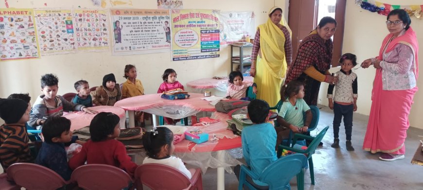 आंगनवाड़ी केन्द्रों व विद्यालयों में खिलाई गई बच्चों को एल्बेंडाजोल की गोली