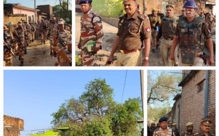 कुठोद पुलिस ने अर्ध सैनिक बल के साथ विभिन्न ग्रामों में एरिया डोमिनेशन के तहत रूट मार्च निकला