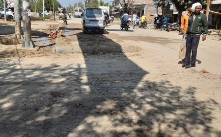 सड़क निर्माण के चलते बाजार में आवागमन में हो रही परेशानी