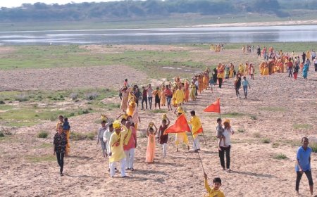 भव्य यात्रा के साथ शुरू हुई सात दिवसीय श्रीमद भगवत व राम कथा,पंचनद धाम से भरा गया पवित्र जल