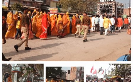 श्रीमद् भागवत महापुराण के प्रारंभ पर निकाली भव्य शोभा यात्रा