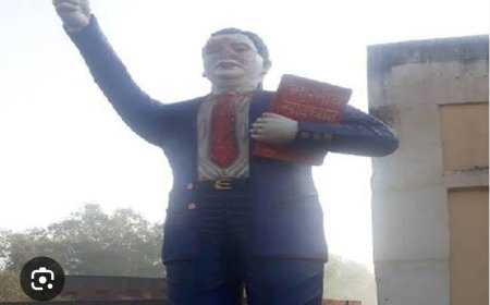 बाबा साहब की प्रतिमा को क्षतिग्रस्त करने वाले आरोपी को पुलिंस ने पकडा, मुकदमा दर्ज
