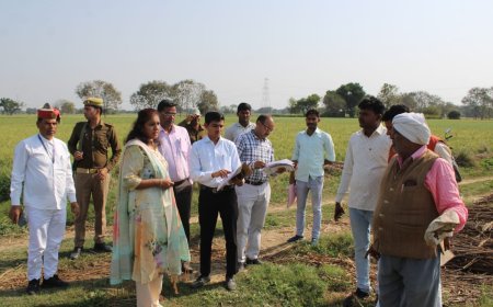 ज़िलाधिकारी ने क्रय विक्रय की गई भूमि का किया स्थलीय निरीक्षण, स्टांप पत्रों की जांच की