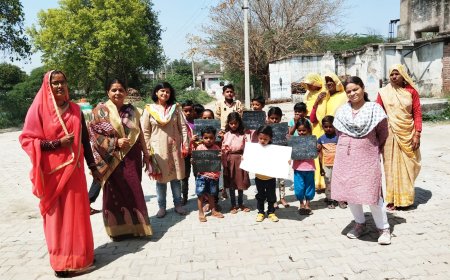 पोषण पखवाड़ा के तहत आगनवाड़ी केन्द्रों पर निकाली गई पोषण रैली