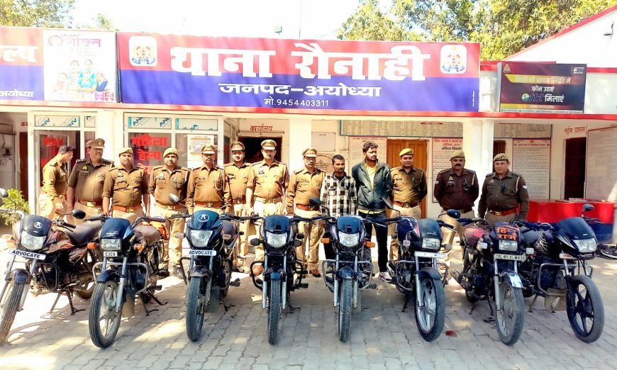 मोटरसाइकिल चोरों को रौनाही पुलिस ने देशी तमंचे के साथ दबोचा भेजा जेल