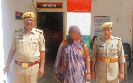 महिला वारंटी को गिरफ्तार कर भेजा जेल