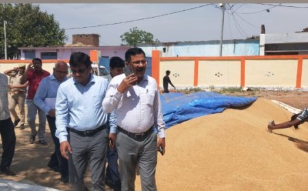 खाद्य आयुक्त, जिलाधिकारी व पुलिस अधीक्षक ने किया  गेहूं क्रय केन्द्रों का निरीक्षण