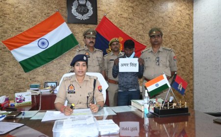 25000/ का इनामिया गैंगस्टर एक्ट का वांछित अपराधी को पुलिस चैकिंग के दौरान हुई पुलिस मुठभेड़ में किया गया गिरफ्तार