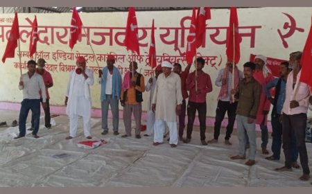 ट्रेड यूनियंस एक्टू पल्लेदार मजदूर यूनियन भाकपा माले के तत्वावधान में मनाया गया मई दिवस