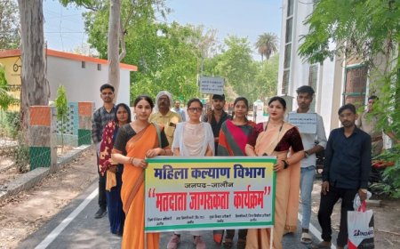 मतदान प्रतिशत बढ़ाने के उद्देश्य से महिला कल्याण विभाग की चाइल्ड हेल्पलाइन टीम द्वारा  निकाली गई रैली