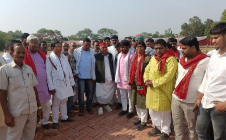 सपा प्रमुख अखिलेश यादव की 15 मई को मवई में आयोजित जनसभा स्थल का सपा पदाधिकारियों ने किया निरीक्षण