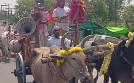 बैलगाड़ी यात्रा निकालकर मतदान के लिए किया जागरूक