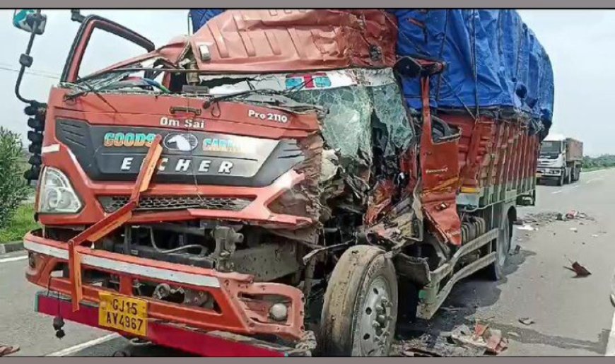 डीसीएम के चालक ने अज्ञात वाहन को मारी टक्कर
