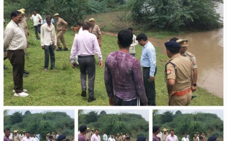 जिला अधिकारी एवं पुलिस अधीक्षक द्वारा बेतवा नदी किनारे स्थित ग्रामों का किया गया निरीक्षण