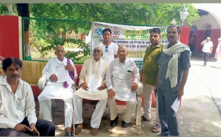 पिछड़ा वर्ग ओबीसी मोर्चा ने कलैक्ट्रेट पहुंच कर दिया धरना