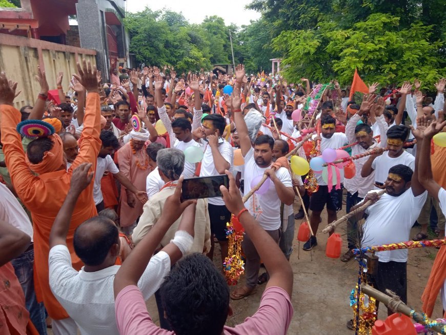 कांवड़ियों के शिव जयघोष से गूंजा पंचनद धाम तीर्थ क्षेत्र महासंगम