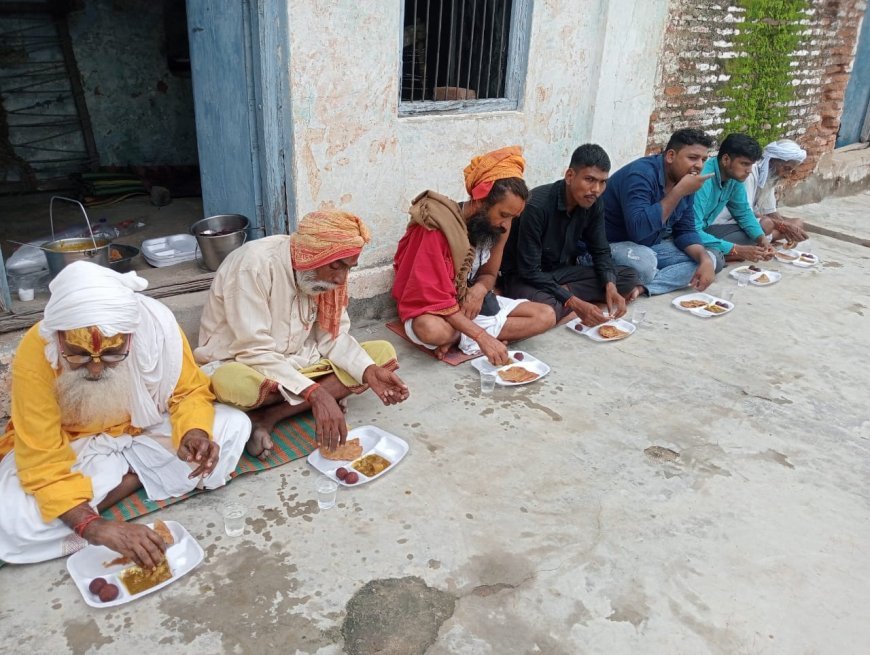 श्रीमद भागवत कथा समापन के बाद हुआ विशाल भंडारा