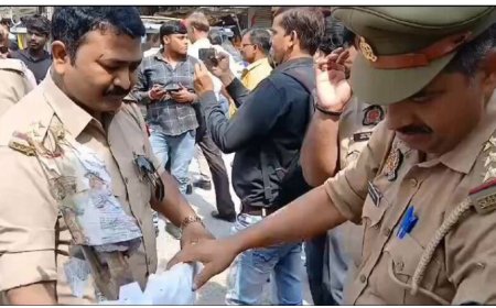 सपा राष्ट्रीय अध्यक्ष का पुतला फूंकने जा रहे भाजपा युवा मोर्चा से पुलिस ने पुतला छीना