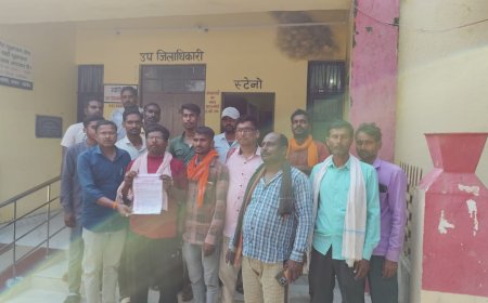 संविदा कर्मियों ने समय से बेतन दिलाये जाने की एस डी एम से की मांग