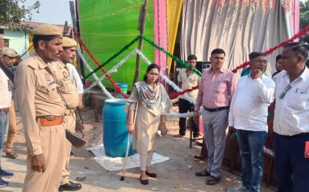 उप जिलाधिकारी ने अधीनस्थों के साथ किया दुर्गा पंडालो का निरीक्षण