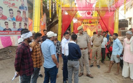 एसडीएम टहरौली ने किया पूजा पंडालों का निरीक्षण,दिए दिशा निर्देश