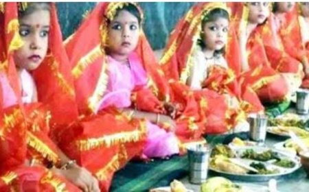 नवरात्रि में अष्टमी और नवमी तिथि को कन्या पूजन का है विशेष महत्व