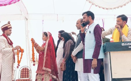 सामूहिक विवाह समारोह में 9 जोड़ो ने थामा एक दूसरे का हाथ