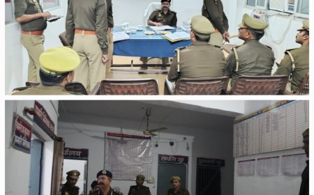 डीआईजी ने पुलिस लाइन एवं थाना एट का किया औचक निरीक्षण