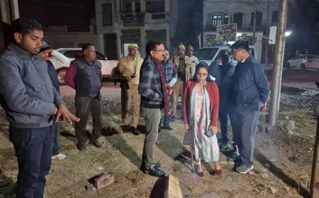 देर रात डी एम ने नगर का किया औचक निरीक्षण