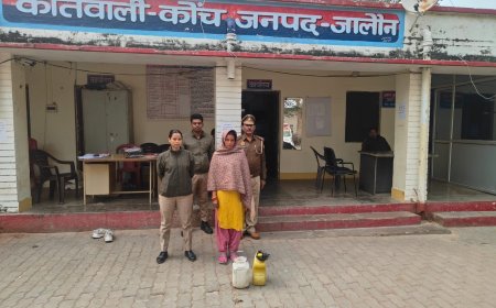 खेड़ा चौकी इंचार्ज संतराम कुशवाहा ने एक महिला को 10 लीटर अवैध शराब के साथ किया गिरफ्तार