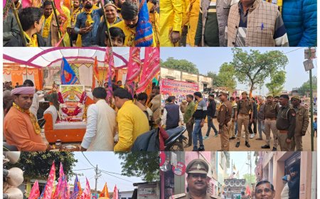 नदीगांव में निकाली गई खाटू श्याम बाबा की निशान यात्रा रैली