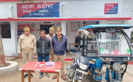पुलिस ने चोर को चोरी के माल के साथ गिरफ्तार कर भेजा जेल