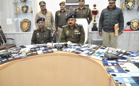 पुलिस ने करीब ढाई लाख रुपए की कीमत के गुम हुए मोबाइल किये बरामद