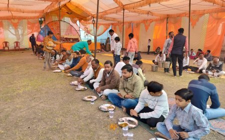 भागवत कथा समापन पर हुआ बिशाल भण्डारे का आयोजन