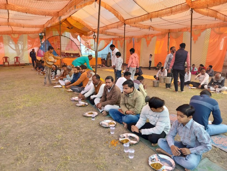 भागवत कथा समापन पर हुआ बिशाल भण्डारे का आयोजन