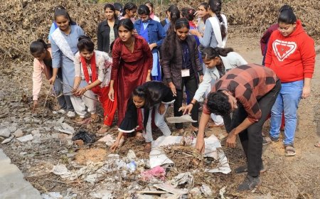 एम पी डी सी महाविद्यालय में एनएसएस शिविरार्थियों ने स्वच्छता अभियान चलाया