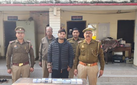 माल सहित पुलिस ने पकड़ा अभियुक्त