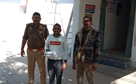 पुलिस ने एक व्यक्ति को अवैध तमंचे के साथ गिरफ्तार कर भेजा जेल