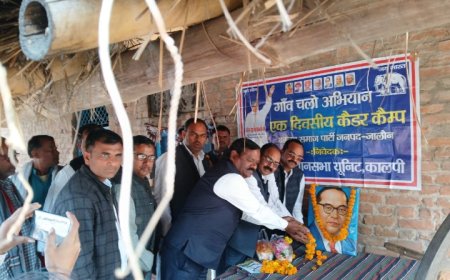 कालपी विधानसभा के गांव देवकली में हुई बसपा कैडर की समीक्षा बैठक